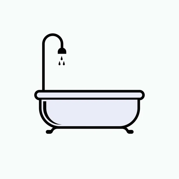 Badkuip Ikoon Badkuip Toiletsymbool — Stockvector