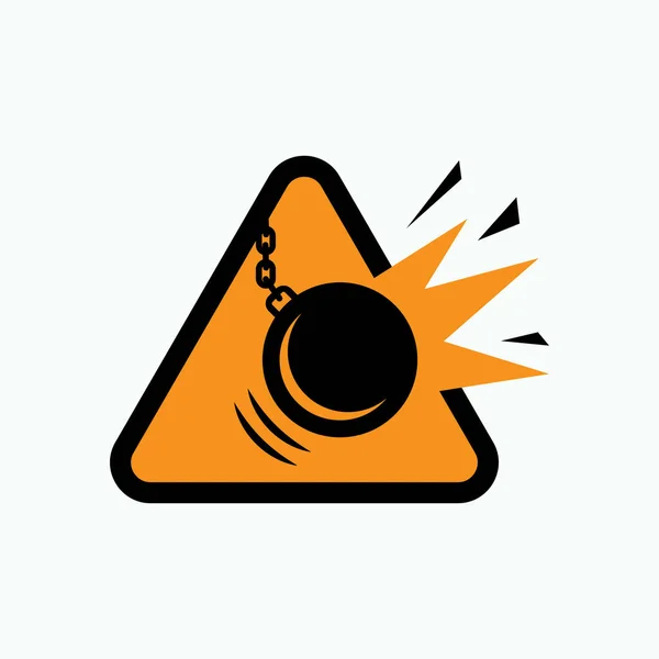 Beware Demolition Dangerous Area Symbol — Stock Vector
