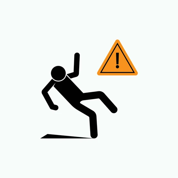 滑りやすいに注意してください ぬれた床のシンボル — ストックベクタ
