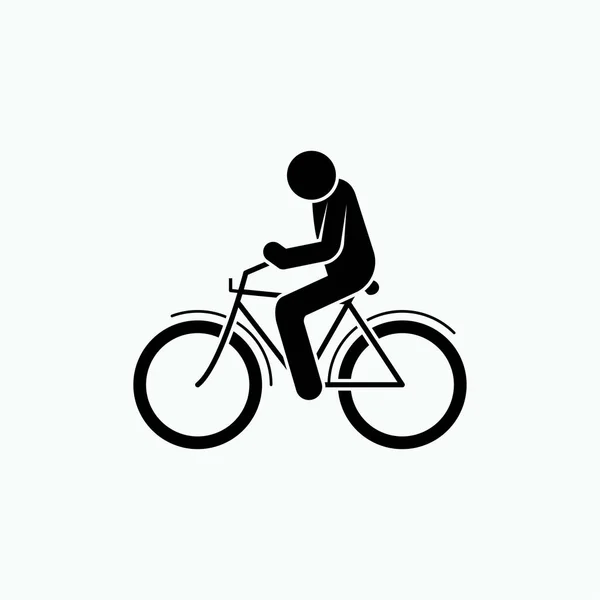 Bicycle Man Icon Symbol Aktivity Kole Vektor — Stockový vektor