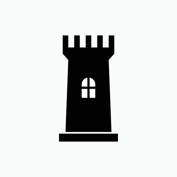 Ícone Torre Castelo Símbolo Edifício Antigo Vetor —  Vetores de Stock