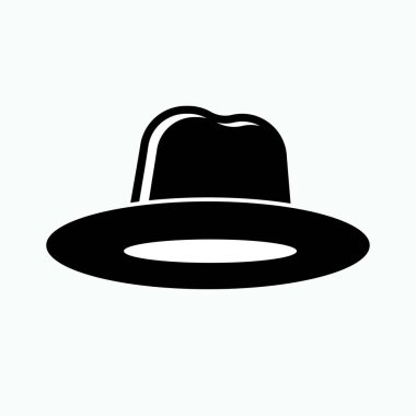 Klasik Şapka Simgesi. Kovboy Aksesuar Sembolü - Vektör.