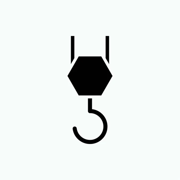 Crane Hook Icon Símbolo Equipo Elevación Mercancías Vector — Vector de stock