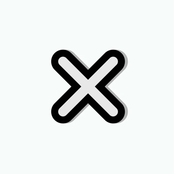 Cross Geometric Basic Shape Icon Multiply Sign Symbol Design Presentation — Stock Vector