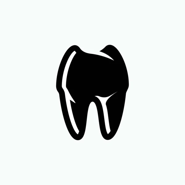 Zubní Ikona Zub Symbol Zubaře Vektor — Stockový vektor