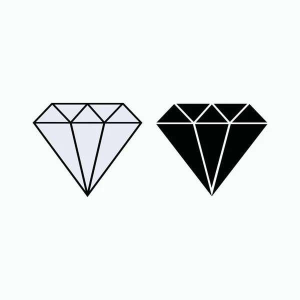 Icona Diamante Simbolo Gioielleria Vettore — Vettoriale Stock