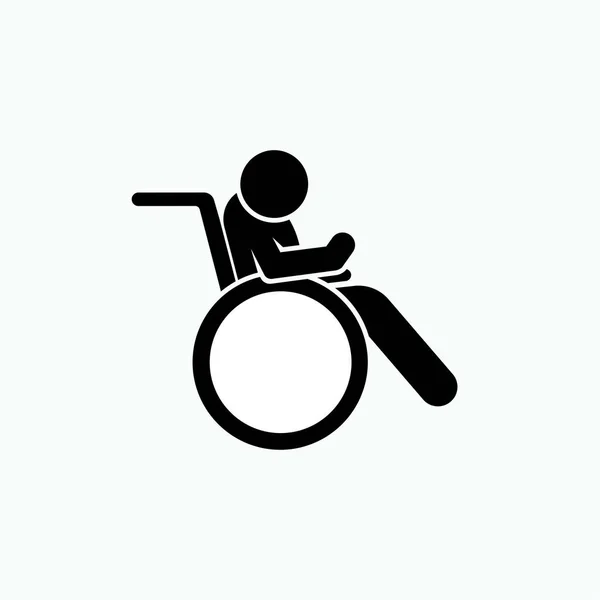 Niepełnosprawność Ikonie Wózka Inwalidzkiego Symbol Pacjenta Wektor — Wektor stockowy