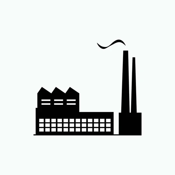 Icono Fábrica Símbolo Industrial Vector — Vector de stock