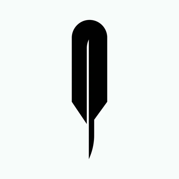 Feather Icon Glyph Style Symbol Fur — Stockový vektor
