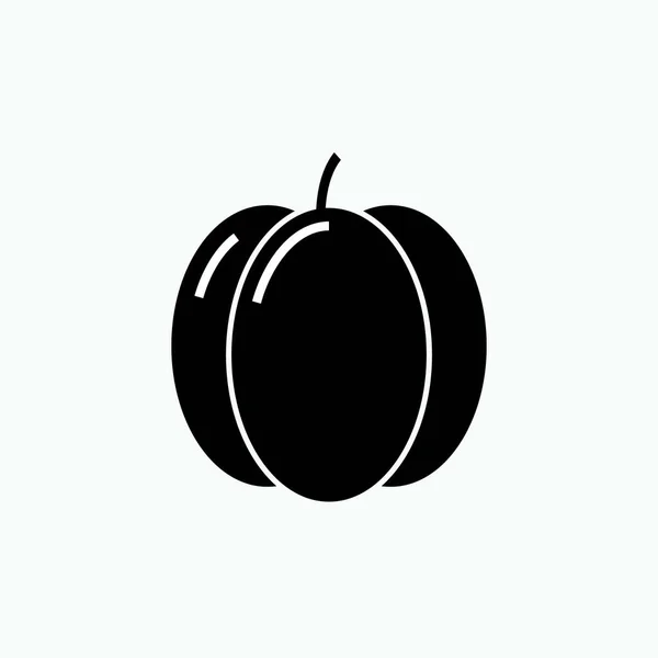 Pumpkin Fruit Icon Vitamin Ingredient Symbol Vector — Stock Vector