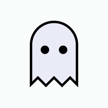 Hayalet Sembolü. Korkunç, Korku Filmi Tipi Simgesi. Eğlence Etiketi İmzası 