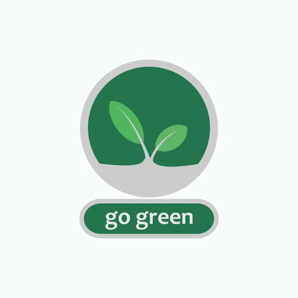 Vai Logotipo Verde Símbolo Ecológico Vetor — Vetor de Stock