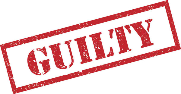 Guilty Stamp. Red Text Rubber Stamp Ink - Vector.