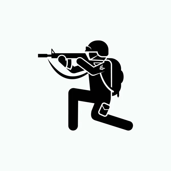 Puskás Ikon Shooter Symbol Vektor Glyph Stílusban Bemutatva — Stock Vector
