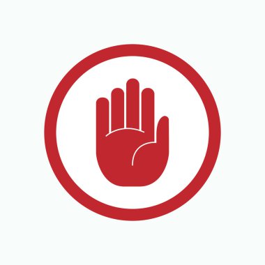 El Durdurma Simgesi. Yasak, Yasak Sembol.