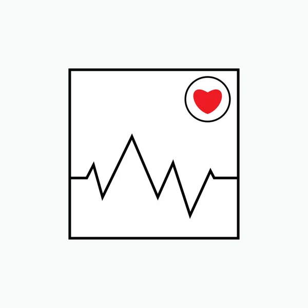 Szívverés Ikon Elektrokardiogram Orvosi Jelentés Szimbólum Vektor — Stock Vector