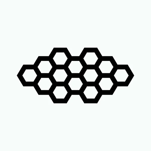 Honeycomb Icon Símbolo Polígonos Dispuestos Vector — Vector de stock