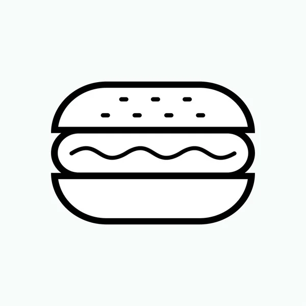 Hotdog Sandwich Ikone Fast Food Symbol Vektor — Stockvektor