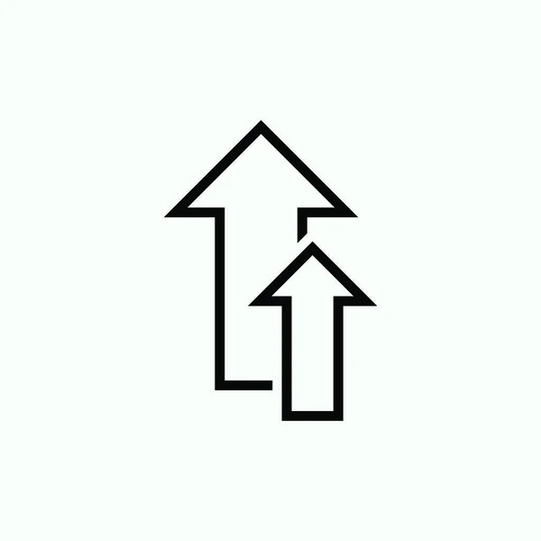 Növelje Ikont Two Arrows Symbol Vektor — Stock Vector