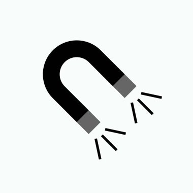 Magnet Icon. Horseshoe Magnetic. Physics Element Symbol.     