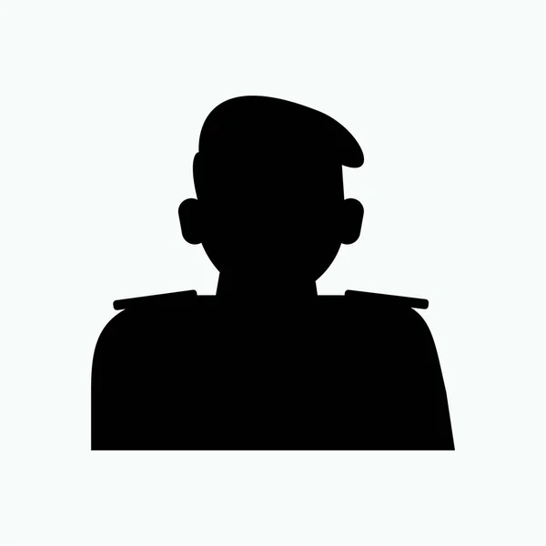 Ikona Profilu Wojskowego Symbol Armii Znak Żołnierza Wektor — Wektor stockowy