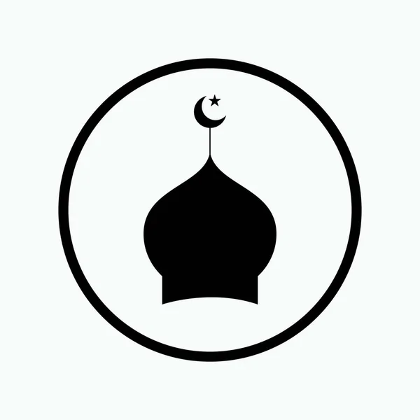 Icona Della Moschea Simbolo Del Luogo Culto Musulmano — Vettoriale Stock