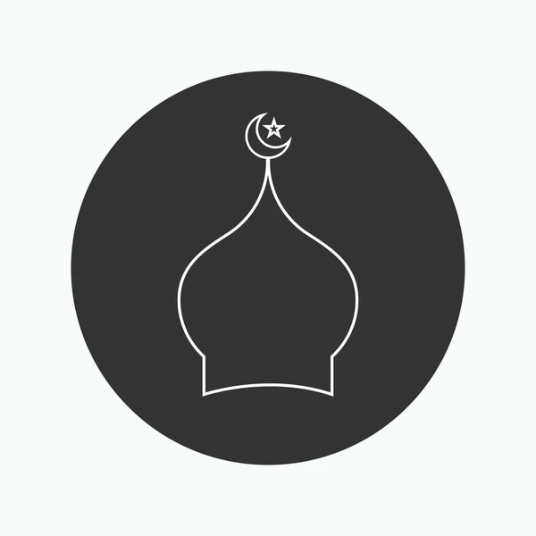 Icona Della Moschea Simbolo Del Luogo Culto Musulmano — Vettoriale Stock