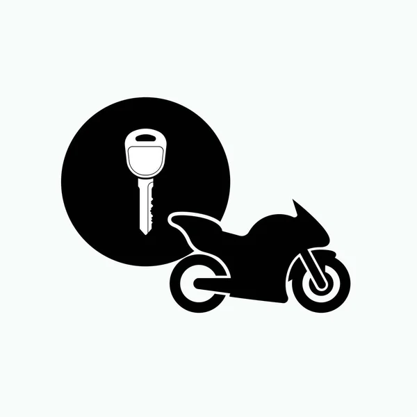Motorcykel Nyckel Ikonen Åtkomstsymbol Vektor — Stock vektor