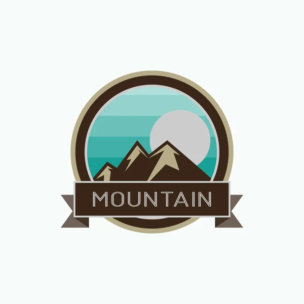 Modèle Logo Emblème Insignes Montagne — Image vectorielle