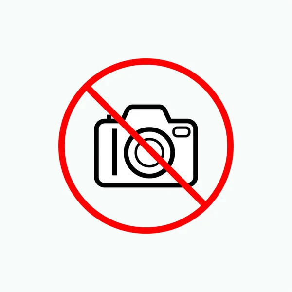 Geen Camera Ikoon Documentatie Verboden Symbool Vector — Stockvector