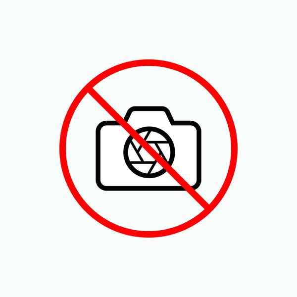 Geen Camera Ikoon Verboden Documentatie Verbod Symbool Voor Ontwerp Presentatie — Stockvector
