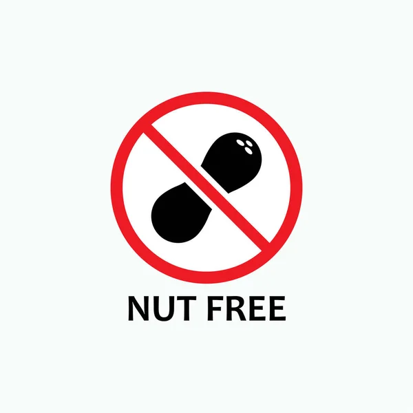 Nut Free Signs Symbol Vector — Stock Vector