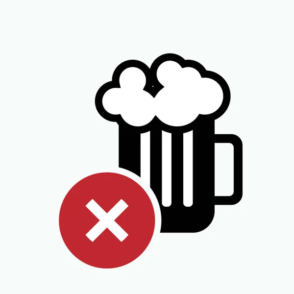 アルコール不使用 酒のシンボルはありません デザイン プレゼンテーション ウェブサイトやアプリの要素のためのベクトル — ストックベクタ