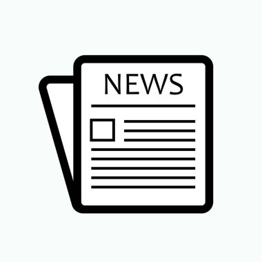 Gazete Simgesi. Haber veya Bilgi Çizimi, Basit Bir Vektör İmza ve Tasarım, Web siteleri, Sunum veya Uygulamalar İçin Moda Sembolü Olarak. 