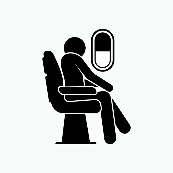 Икона Пассажира Человек Путешествии Символ Отдых Иллюстрация Путешествий Стиле Глиф — стоковый вектор