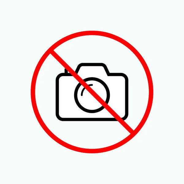 カメラアイコンなし 禁止されている デザイン プレゼンテーション ウェブサイトまたはアプリ要素の禁止シンボル ベクトル — ストックベクタ