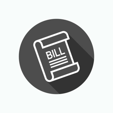 Bill Icon. Fatura, Ödeme Miktar Sembolü - Vektör.    
