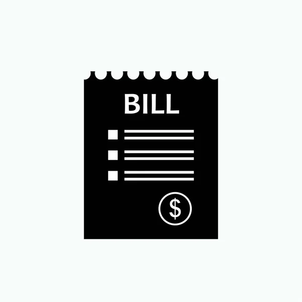 Ikona Billa Faktura Symbol Kwoty Płatności Wektor — Wektor stockowy
