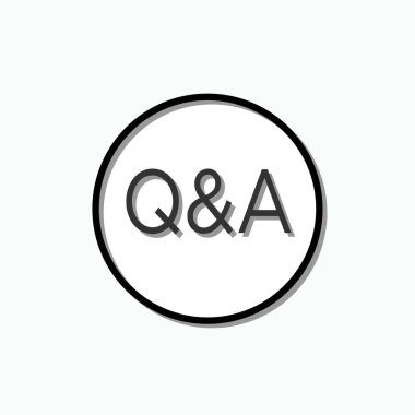 Q & A Simgesi. SSS, Yardım Masası Sembolü. Onayla, Sorgula ve Yanıt Sembolü - Vektör.  
