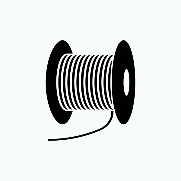 Icono Del Carrete Cuerda Símbolo Rollo Cable Logo Vector — Archivo Imágenes Vectoriales