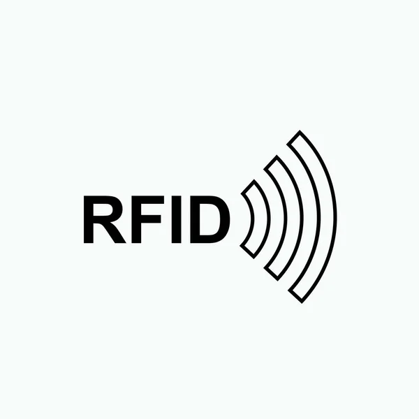 Icône Vectorielle Identification Rfid Par Radiofréquence Pour Applications Sites Web — Image vectorielle