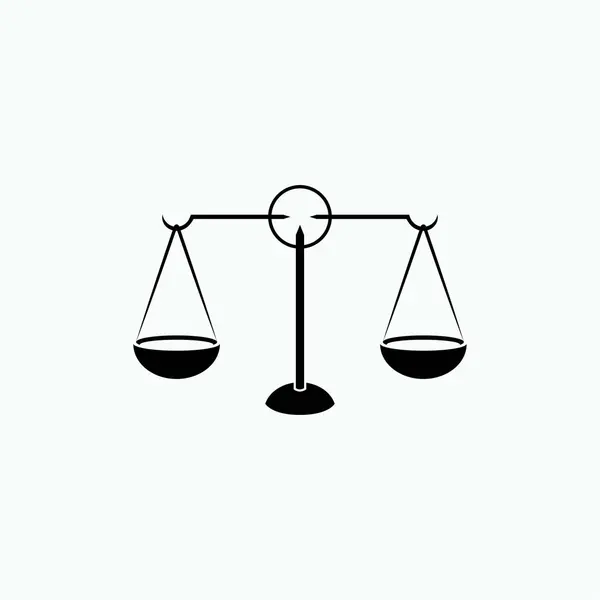 Scale Justice Icon Symbol Zákona Nebo Rozsudku Vektor — Stockový vektor