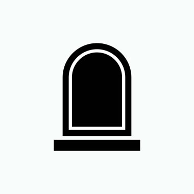 Tombstone Simgesi. Mezarlık Sembolü - Vektör.