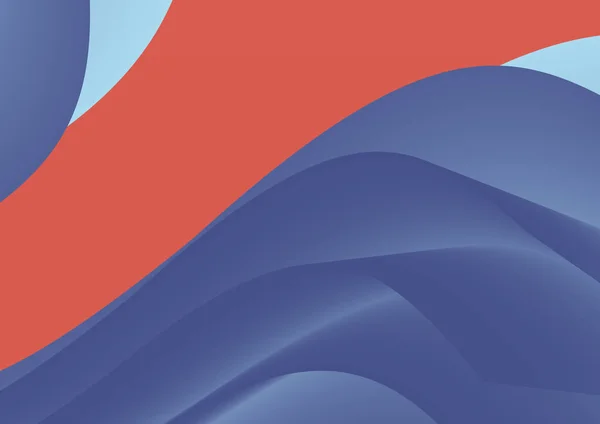 Soyut Mavi dan turuncu çok katmanlı renk dokusu 3 boyutlu dalga katmanları gradyan vektör pankartıyla. Oyma sanatı. Kapak malzeme tasarım şablonu. Karton dalga tabakalarıyla desenlendirilmiş soyut gerçekçi dalga dekorasyonu