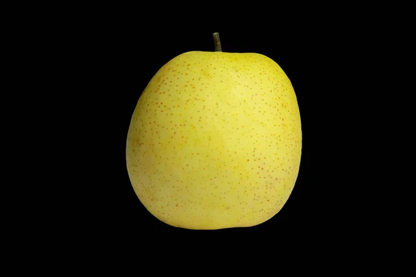 Siyah arka planda izole edilmiş bir Sulu Asya armudu, kırpma yolu da dahil