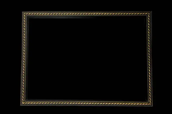 Vintage Detailed Gold Empty Square Picture Frames Isolated Black Background — Stock Photo, Image