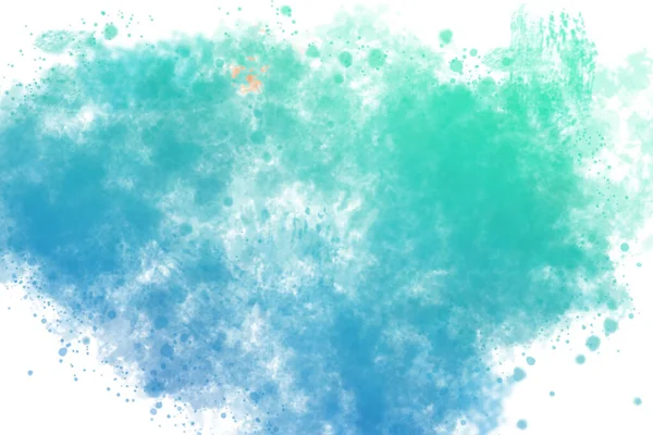 Mavi-yeşil bulutlu suluboya arka plan. resimleme.