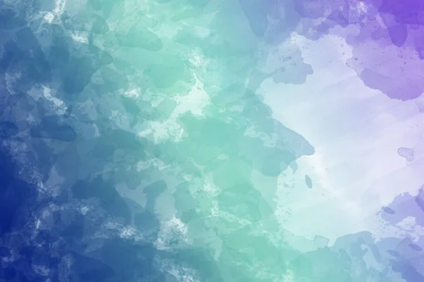 Arkaplan için sıvı sıvı sıvı dokuya sahip gradyan koyu mavi, yeşil ve mor renkli suluboya arkaplan. resimleme.