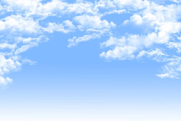 Blue sky with white cloud texture in the sky, simple background paint, illustration