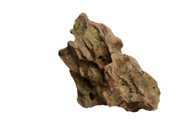 Karmaşık erozyon detayları ile eşsiz oyulmuş ejderha taşı kesme yolu ile beyaz bir arka planda izole